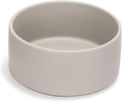 SPUNKYJUNKY 42OZ Ceramic Dog and Cat Bowl, Modern Cute Weighted Food Water Bowl for Replacement Grey (2 Pack)