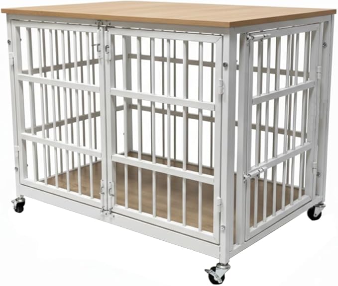 Boldbone 42 inch Dog Crate Furniture, Heavy Duty Dog Kennel Indoor for Large Dogs, Escape-Proof and Chew-Proof Wooden Dog Cage for high Anxiety Dog, Decorate House as TV Stand, End Table