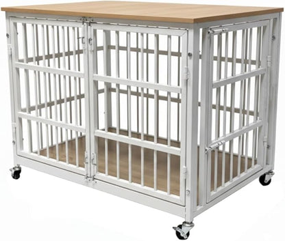 Boldbone 38 inch Dog Crate Furniture, Heavy Duty Dog Kennel Indoor for Large Dogs, Escape-Proof and Chew-Proof Wooden Dog Cage for high Anxiety Dog, Decorate House as TV Stand, End Table
