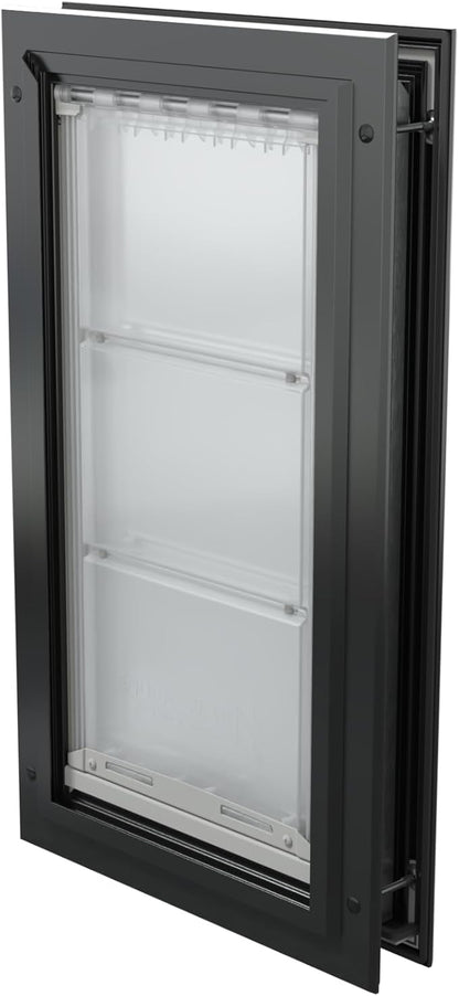 Endura Flap Double Flap Pet Door for Door Installations | Stylish for Interior & Exterior Doors | Durable Aluminum Frame & Weatherproof Dual-Layer Flap | Black, Large, Double Flap