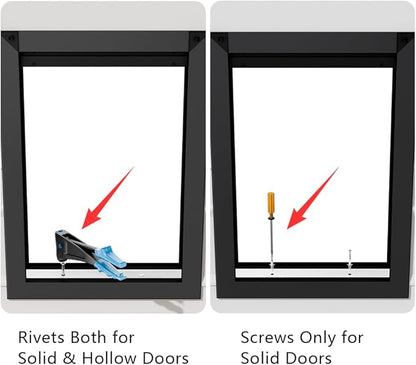 [MAVRICPOWER] Aluminum Medium Dog Door for Door, Doggie Door with 2 Sliding Lock Panels for Exterme Weahter, Pet Door for Small Dogs Up to 30 lbs