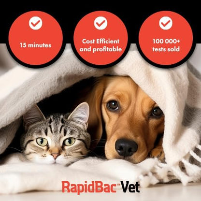 RapidBac™ Vet – 15-Minute at-Home Urine Test for Dogs and Cats to Quickly Screen for UTI Causing Bacteria, 1 Pack