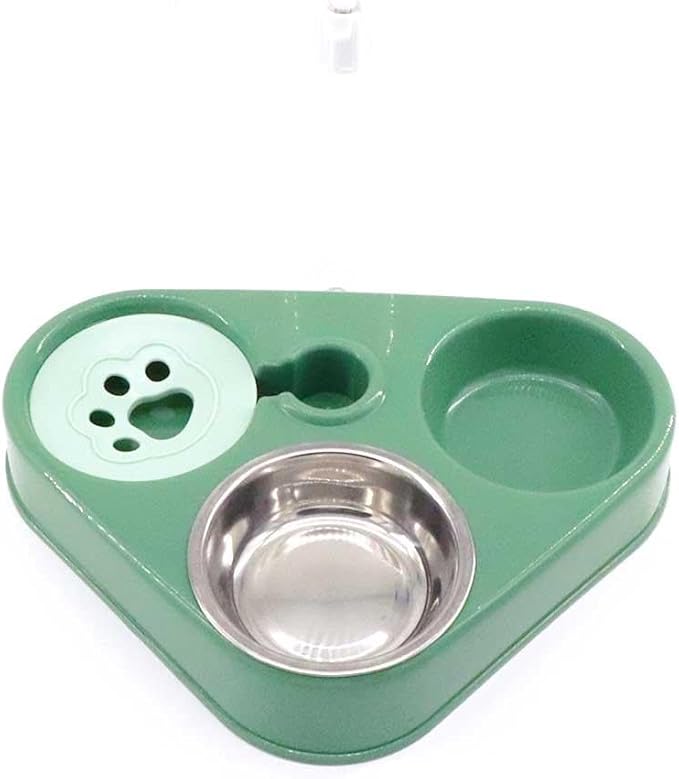Pet Dog Feeder Automatic PP Cat Bowls Dog Cage Accessory Food Water Pet Feeding Feeder Water Dispenser Dog Supplies(Blue)