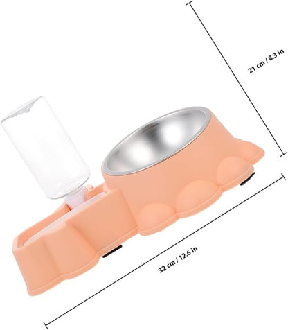 Multifunctional Stainless Steel Dog Feeder with Transparent Water Container Compact Food Dispenser for Home Use Pet Feeding Bowl for Puppies and Dogs