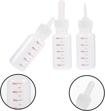 YARNOW Portable Nurser Bottles Set 3pcs Plastic Feeding Bottles Kitten Milk Replacement Liquid for Newborn Pets