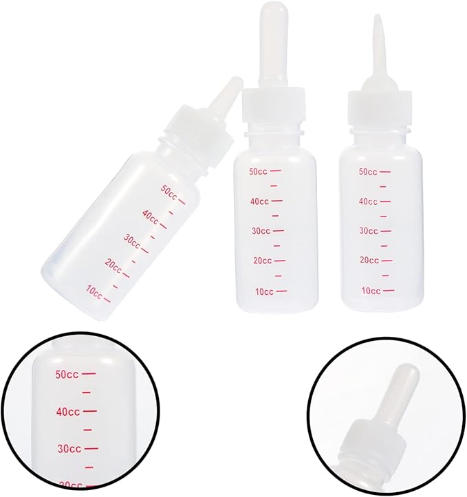 Pet Nurser Bottles Dog Bottle for Nursing 3 Pack Kitten Milk Replacement Liquids Portable Lightweight Nursing Flasks