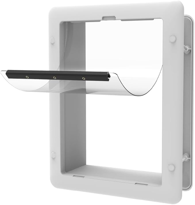 Hakuna Pets Essential Pet Door for Screens, Doors and Walls up to 2.17" Thick, for Dogs and Cats up to 11 lbs, Small, White