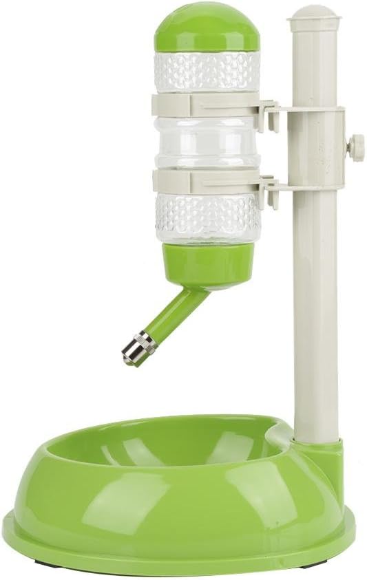 Dog Water Bottle Bowl,Automatically Feeding Water Height Adjustable Dispenser for Dog Cat(Green)
