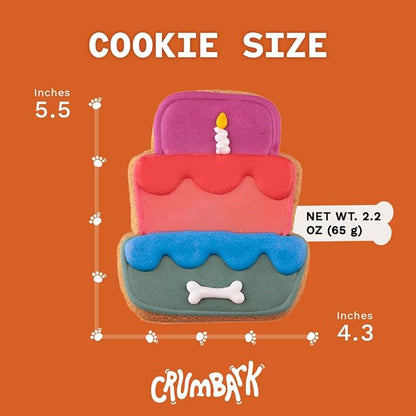 Dog Birthday Treats | Hand-Decorated Treats – 3 Pack in Gift Box | Extra Large Treat 62g Cookie, Vegan Dog Birthday Cake