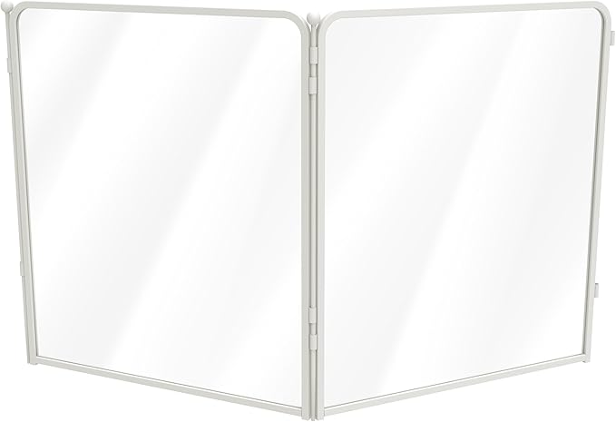 FXW AuraSpace Pro Acrylic & Wire Mesh Indoor Dog Playpen, 32" Height 2 Acrylic Panels Metal Dog Pen for Small and Medium Dogs, White│Patented