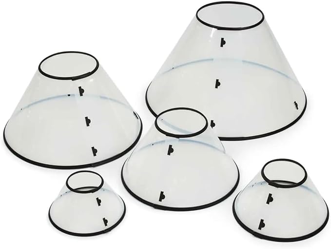 Elizabethan Dog and Cat Collars Recovery Vet Chewing Healthy Behavior Cone of Shame (Clear, XSmall - Fits 5.5" to 9.5" Necks)