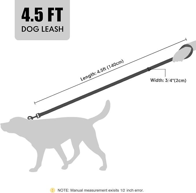 Didog PU Leather Dog Leash for Small Dogs 4.5ft, Soft Padded Handle Dog Leashes for Medium Size, Walking and Training Leashes Faux Leather for Large Pet,Green