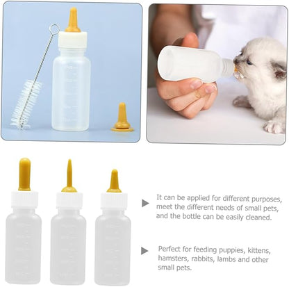 3pcs Pet Feeding Bottles for Cats Dogs Small Milk Bottle for Indoor Cats Reusable Nursing Feeder for Puppies Kitten Pet Accessories