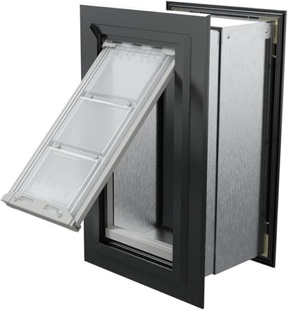 Endura Flap Pet Door for Walls in Black | Energy-Efficient Single Flap Design for Wall Installations | All-Weather Protection with All-Metal Telescoping Tunnel | Black, Small, Single Flap