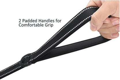 Dog Leash Heavy Duty - 2 Handles by Padded Traffic Handle for Extra Control, 6foot Long - Perfect for Medium to Large Dogs (6 ft, Black Blue)