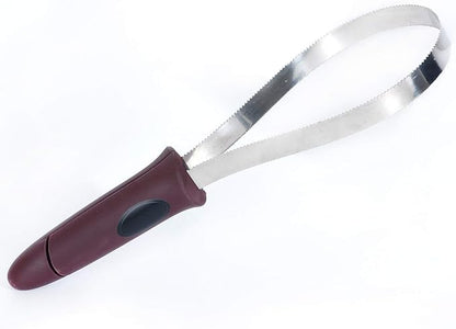 BOTH WINNERS Dual-Sided Shedding Blade with Stainless Steel Blade De-Shedding Tool for All Dog Coat Types- Soft Touch Grip (Burgundy)