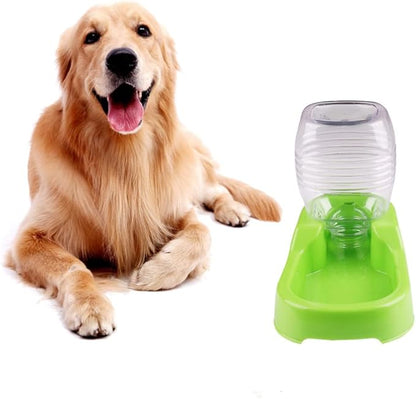 Mipcase Dog Water Feeder, Dog Water Dispenser Large, Automatic Pet Food Water Dispenser Plastic Food Feeding Bowls for Dogs Cats (Green)