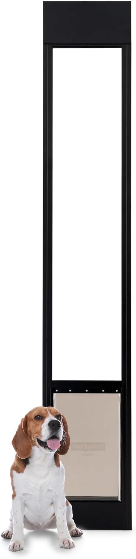 PetSafe Sliding Glass Pet Door - No-Cut DIY Install Doggy Door for Renters - Aluminum Frame - Adjustable Height 75 7/8" to 80 11/16" - Ideal for Large Dogs Up to 100 lb - Black