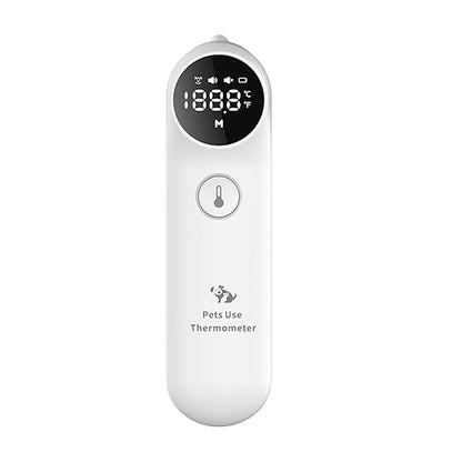Dog Ear Temperature Monitor, Long Probe for Pets Ear Canal Only, Measure Dog Temperature in 1 Second, Voice On/Off Switchable, C/F Switchable (White)