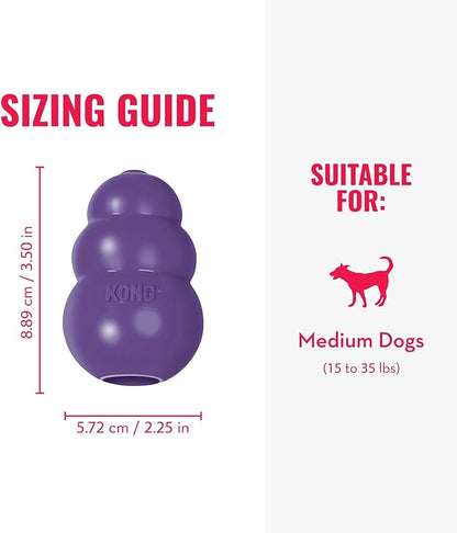 KONG Senior - Dog Toy with Gentle, Natural Rubber - Durable Dog Toy for Older Dogs - Use Treats with Stuffable Chew Toy - Treat Toy for Chewing & Fetching - for Medium Dogs
