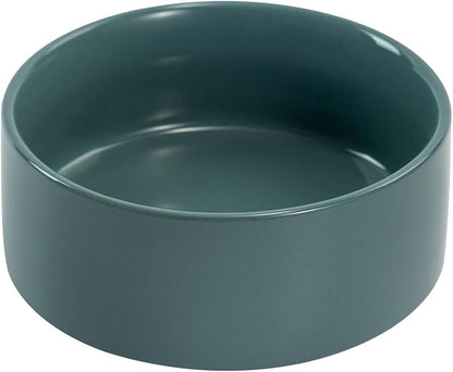 SPUNKYJUNKY 13.5OZ Ceramic Dog and Cat Bowl, Modern Cute Weighted Food Water Bowl for Replacement Light Green (2 Pack)