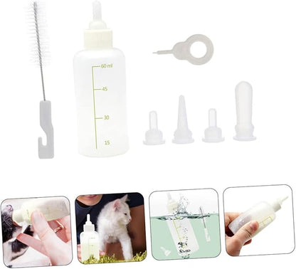 ibasenice Reusable Nursing Bottles for Cats Kitten Milk Bottle Set Puppy Milk Feeder 3 Pack