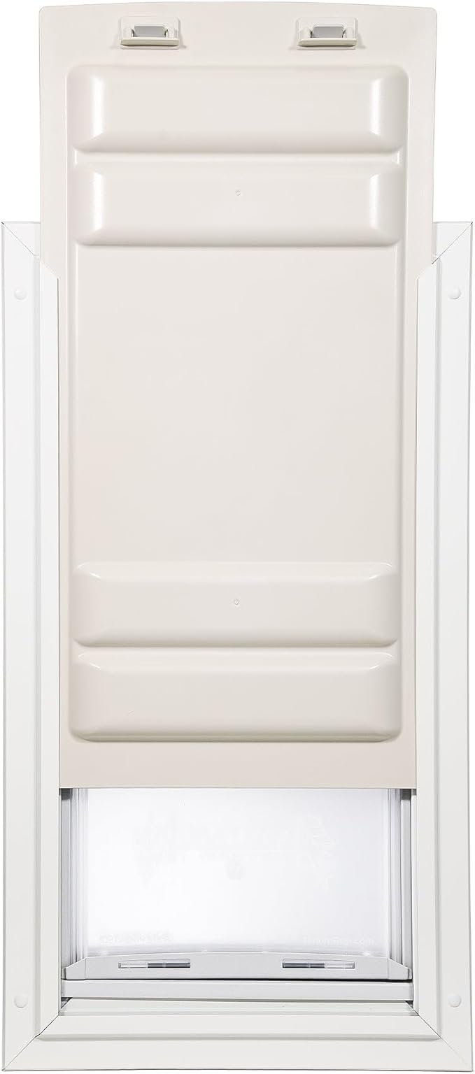 Endura Flap Double Flap Pet Door for Doors | All-Weather Insulated Flap | Durable Aluminum Frame with Secure Locking Cover | Interior and Exterior Door Installations | White, XXL, Double Flap
