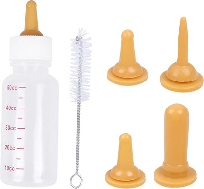 1Set Pet Nursing Bottle Kit Small Puppy Kitten Feeding with Nipples Portable Food Grade Milk Feeder for Newborn Animals Durable Lightweight