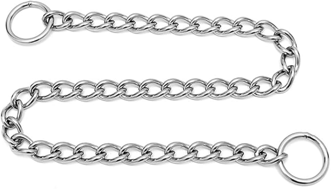 Slip P Chain Dog Collars for Large Dogs,Training Link Stainless Steel Martingale Collars Puppy Chain for XXS XS Small Medium Large Breed Dogs, Silver, M ﻿