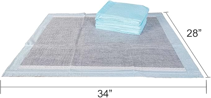 BV Charcoal Puppy Pads XL 320 Count 34"x28" - Leak-Proof Pee Pads for Dogs with 6-Layer Absorbent Design & Built-in Attractant - Dog Pad Extra Large with Charcoal for Odor Control - for Large Dogs