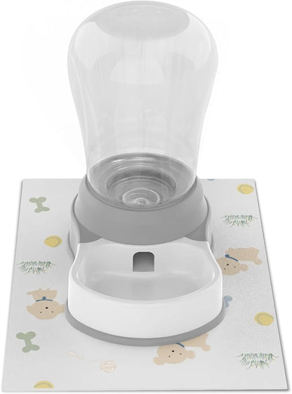 STALTWO 1.6 Gallon Automatic Dog Water Dispenser, Premium Large Capacity Gravity Pet Water Bowl with Non-Slip Mat for Multiple Pets, BPA-Free Cat Water Feeder for Large Dogs, Refill Less Often, Grey