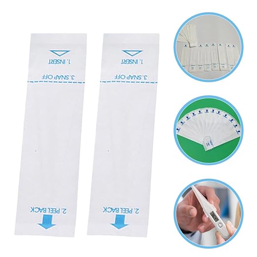 100Pcs Universal Probe Paper Covers Protective Sleeves for Rectal and Digital Thermometers for Home and Veterinary Use