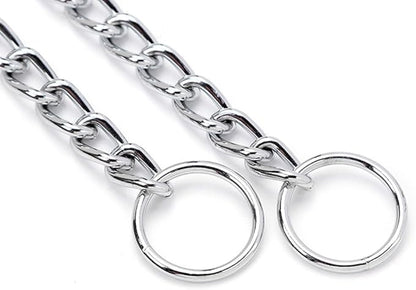Chain Choker Collar for Dogs, Metal Slip Link Training Heavy Duty Dog Choke Collar Martingale Puppy Collars for Small Medium Large Big XL Breed Dogs (Silver, XL)