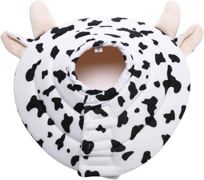 Soft Dog Cone for Small Dogs Flower Dog Cone Collar Adjustable Surgery Recovery Collar for Dogs Frog, Cow, Elephant Pet Cones foe Dogs (Cow, S)