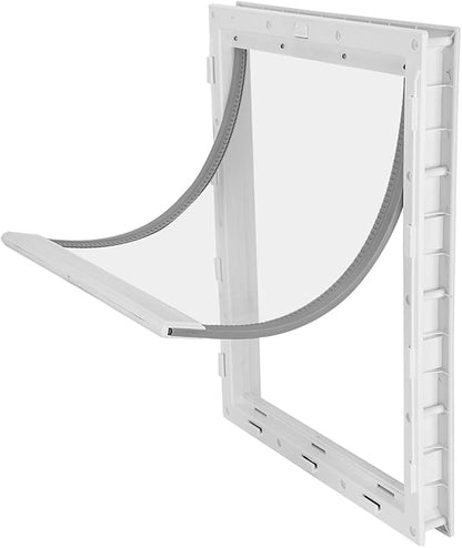 Large Pet Door for Dogs Easy Installation Wall Entry Dog Fence for Large and Mediumsized Pets with Magnetic Flap for Home Use, White, 19.7x14.0x2.2 (White)