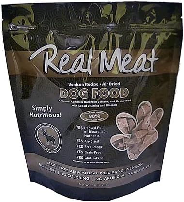 TRMC Real Meat Air Dried Dog Food w/Real Venison - Two 2lb Bags of USA-Crafted Grain-Free Real Meat Dog Food Sourced from Hormone-Free, Free Range, Grass-Fed Venison - All Natural, High Protein