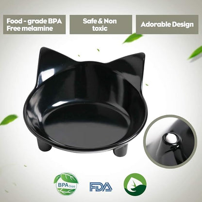 Skrtuan Dog Food Bowl & Cat Bowl – Non-Slip, Wide, Shallow Pet Dish for Whisker Fatigue Relief, Safe Food-Grade for Puppies & Rabbits