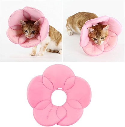 POPETPOP Adjustable Flower Dog Collar Soft Recovery Neck Cover for Medium Pets Lightweight Protective Cone Alternative to Prevent Scratching and Licking After Surgery