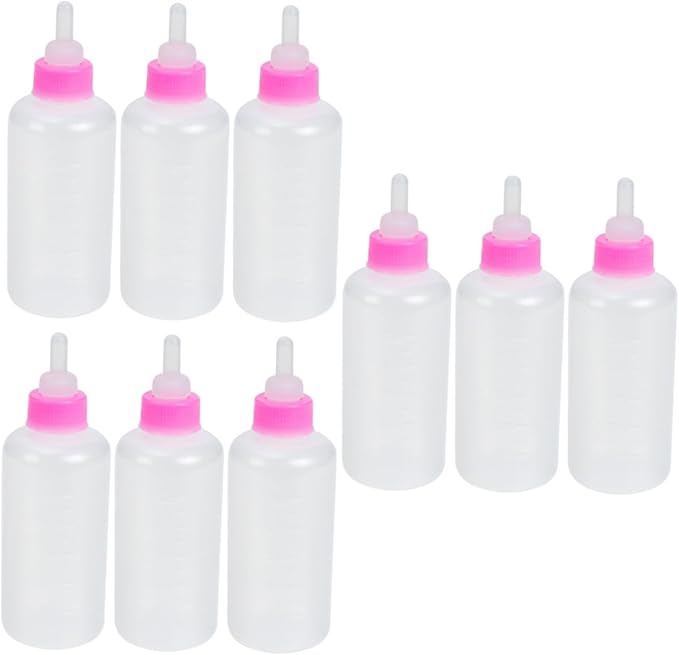 FRCOLOR 9pcs Pet Material Bottles for Newborn Puppies Kittens Rabbits Dog Bottle Kitten Milk Replacer Liquid Feeding Tools