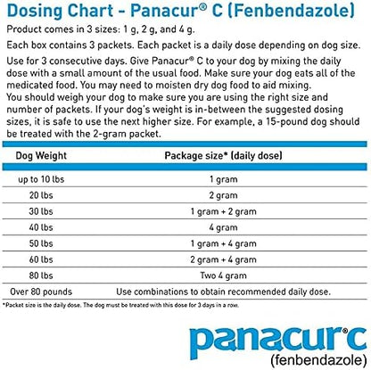 Panacur C Canine Dewormer Dogs 4 Gram Each Packet Treats 40 lbs (3 Packets) (Twо Расk)