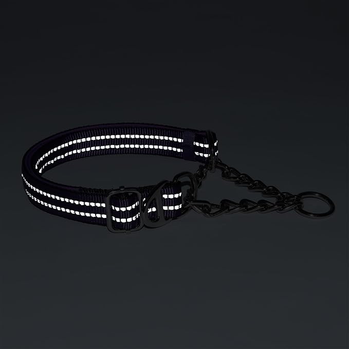 Choke Chains Large Dogs，Stainless Steel Chain Dog Martingale Collar, No Pull Slip Cinch Training Escape Proof Heavy Duty Dog Collar for Small Medium Large Pet Girl Female Dogs，Black XL