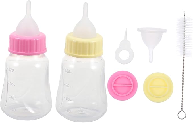 VANZACK 2pcs Dog Rabbit Cat Feeder Small Pet Nursing Bottles Scale Design for Kitten Replacement Milk