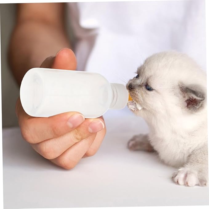 Kisangel 3pcs Pet Feeding Bottles for Puppies and Kittens Safe and Reusable Milk Feeders with Different Nipple for Newborn Small Animals for Hamsters Rabbits and More
