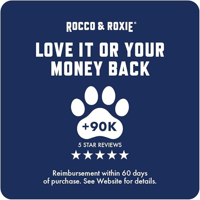 Rocco & Roxie Calming Chews for Dogs, Dog Anxiety Relief for Separation & Stress, Sleep Aid with Melatonin & Valerian for Large, Med, Small Dogs, Puppy Composure Treats, Supplements, 60ct