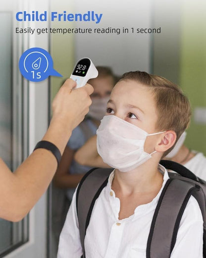 Digital Thermometer for Adults and Kids: Accurate Ear and Forehead Temperature Readings - Fever Alarm - Touchless Ideal for Babies Toddlers Infants Sensiors - Large LED Display - Home Use