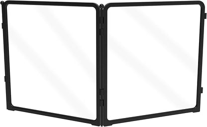 FXW AuraSpace Pro Acrylic & Wire Mesh Indoor Dog Playpen, 24" Height 2 Acrylic Panels Metal Dog Pen for Puppies & Small Dogs, Black│Patented