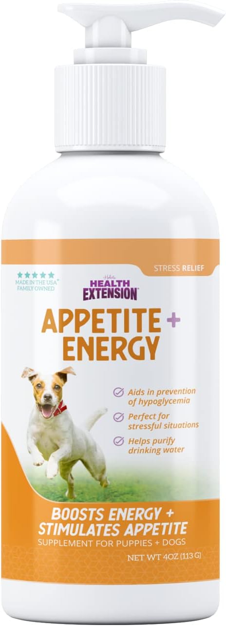 Health Extension Stress Relief Supplement for Dogs, 4oz - Appetite & Energy Boost, Prevents Hypoglycemia, Enriched with Vitamin B