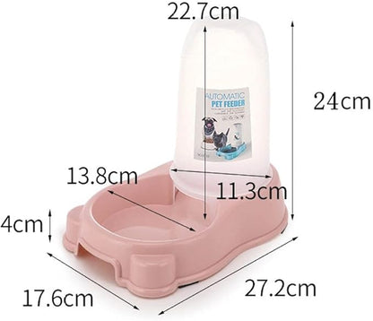 Pets Feeder Bowl Pet Automatic Drinking Water Feeder Plastic Pet Tableware Dog Bowl Cat Bowl Green
