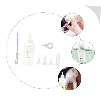 ORFOFE PET Nursing Bottle Set for Puppies and Kittens Silicone Milk Bottles for Small Animals Comfortable to Hold for Newborn Pets
