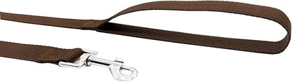 Nylon Training Dog Leash for Small Medium Large Dogs, 15ft 20ft 30ft 50ft Long Leash Dog/Puppy Lead for Obedience Recall Training, Camping (30ft, Brown)